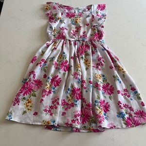Nanette girls flutter sleeve floral satin dress size 6x